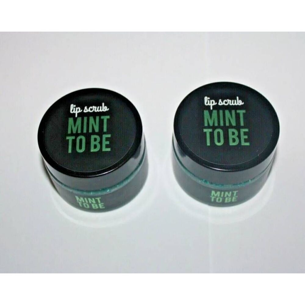 2 Hot Topic MINT TO BE Lip Scrub Sugar, Soft Blue Aqua,  Jar Exfoliator .8 oz